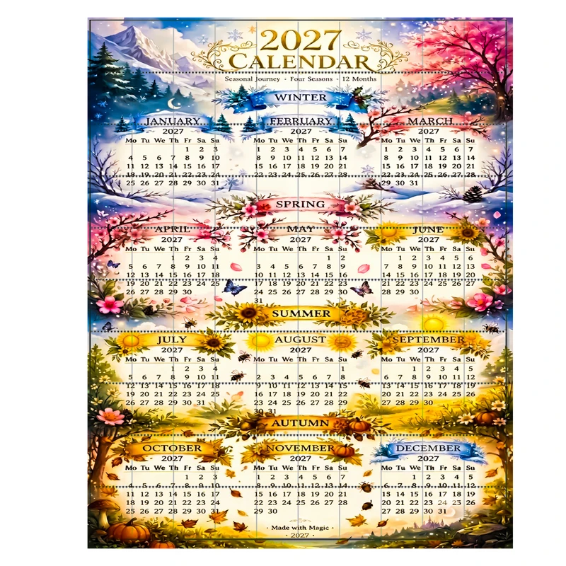 تقویم دیواری سال 2027 میلادی کد 10