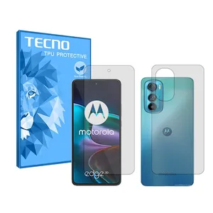 Tecno HyGEL model transparent screen protector suitable for Motorola Edge 30 mobile phone along with the back of the phone