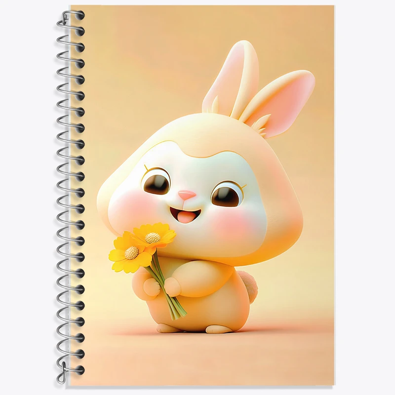 دفتر زبان 50 برگ خندالو مدل سه خط طرح خرگوش کیوت کد F5685