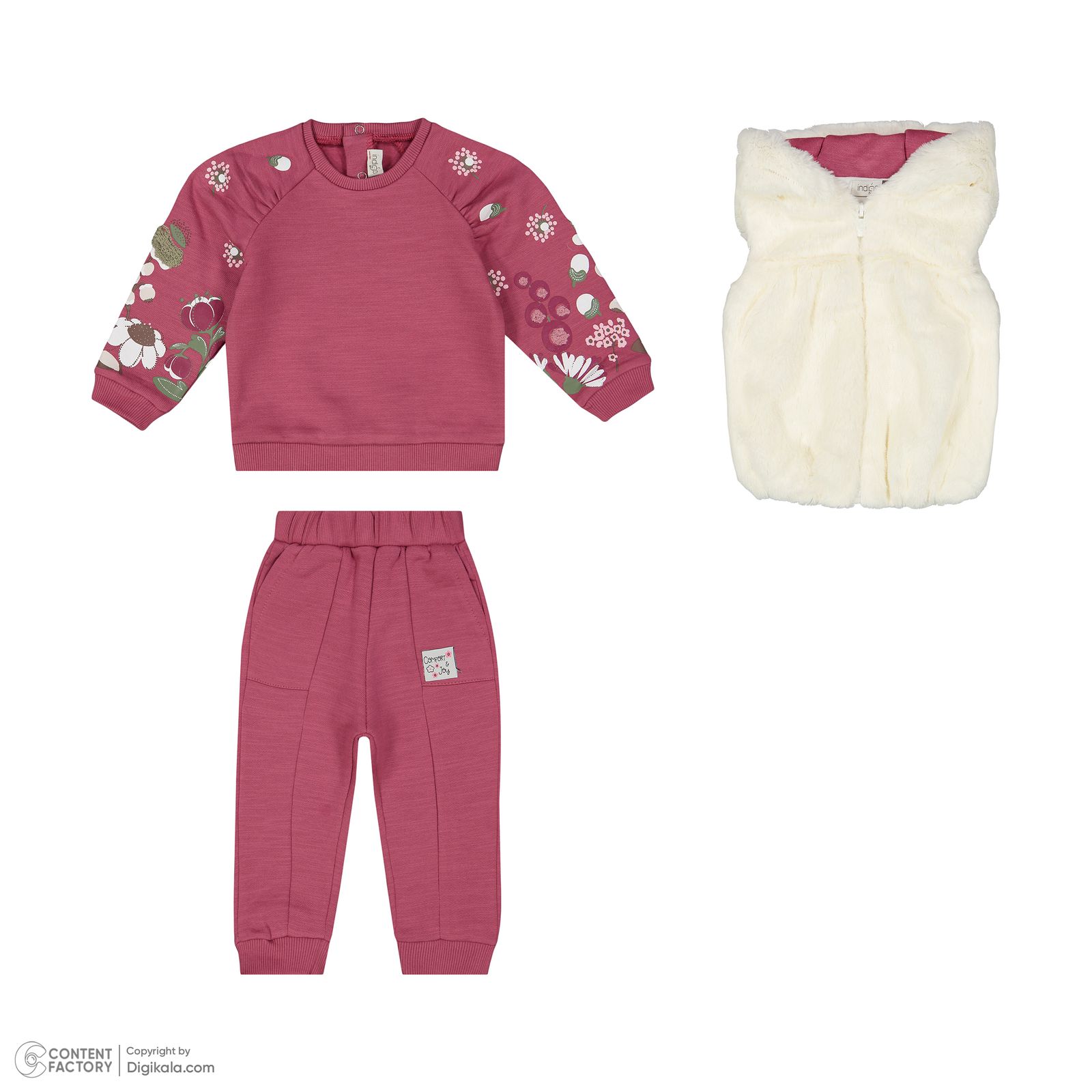 ست 3 تکه لباس نوزادی ایندیگو مدل شقایق کد 231381 -  - 5