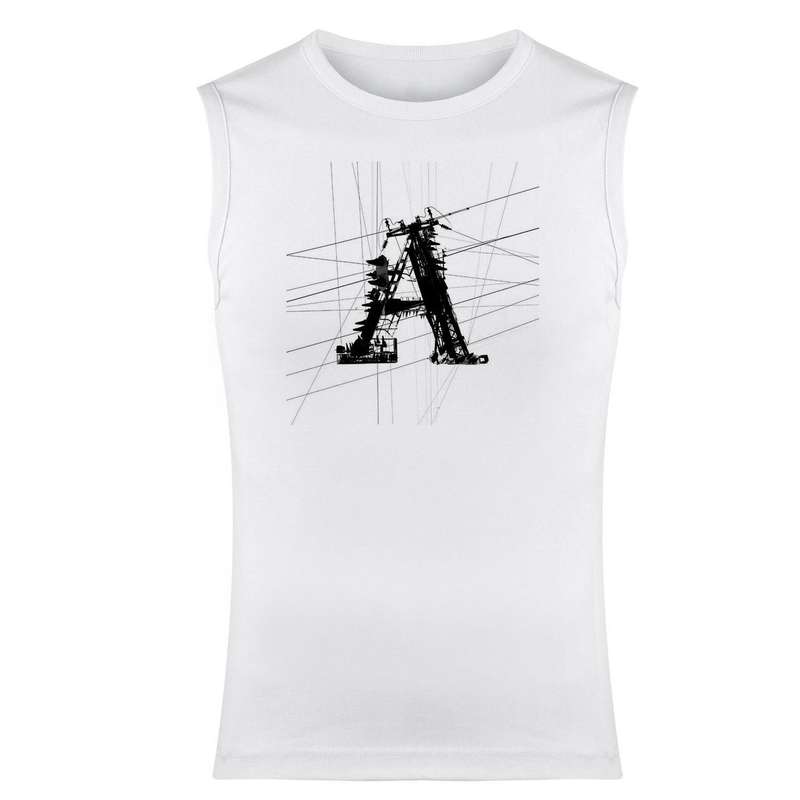 تاپ مردانه مدل حرف A کد J58 رنگ سفید