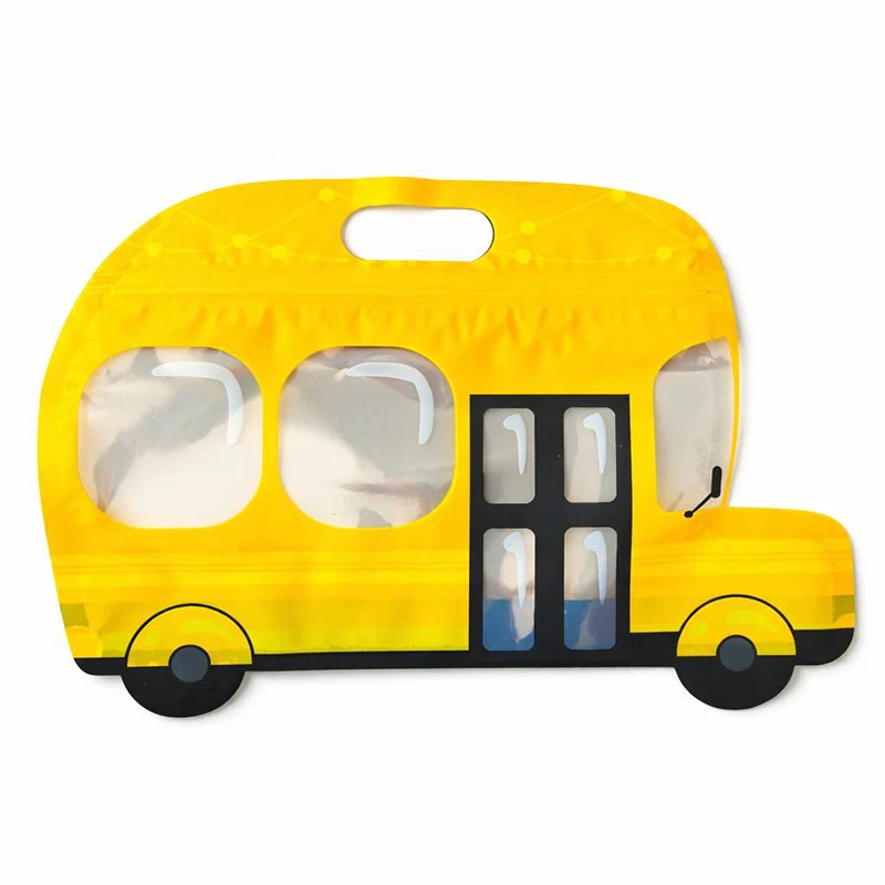 کیسه زیپ دار مدل پلاستیکی طرح اتوبوس کوچولو مجموعه 5 عددی