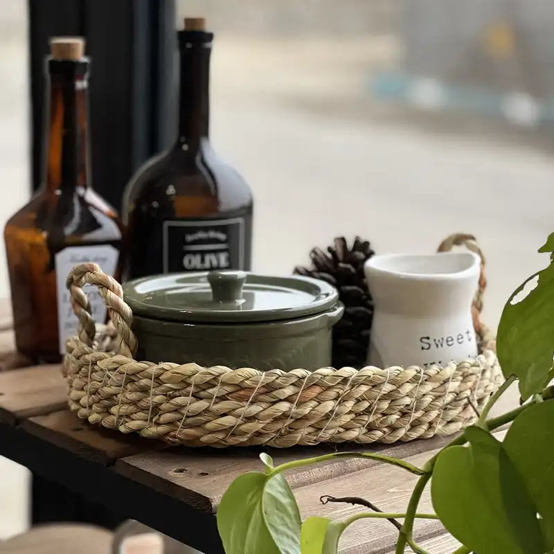 سبد حصیر بافی مدل بیضی