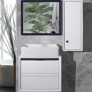 ست کابینت و روشویی مدل یونیکو به همراه آینه و باکس