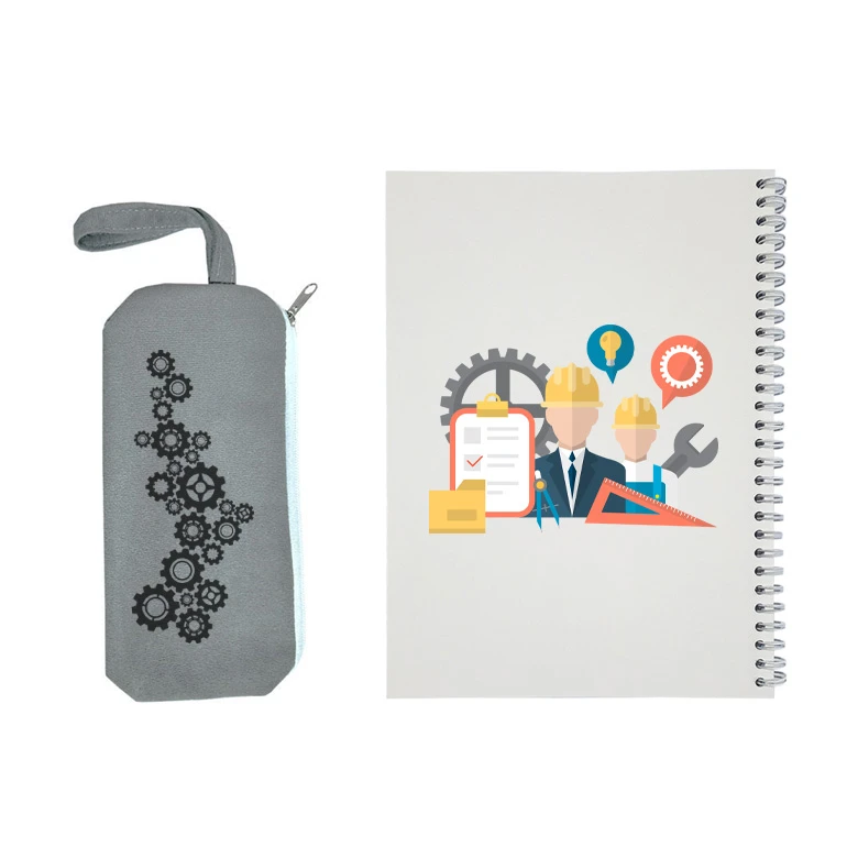 دفتر مشق 50 برگ مدل مهندسی به همراه جامدادی