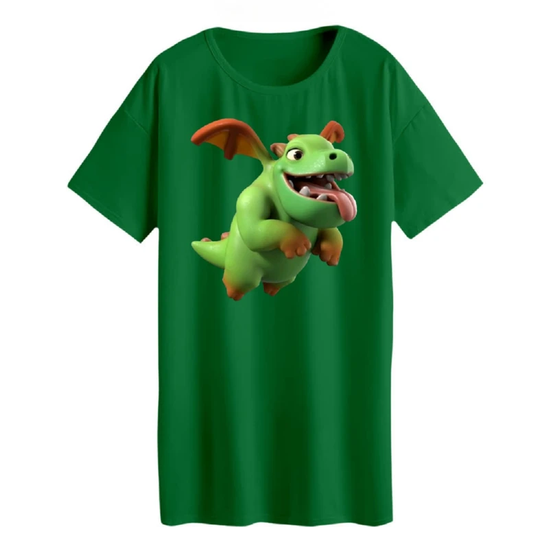 تی شرت لانگ زنانه مدل  کلش رویال کد 19