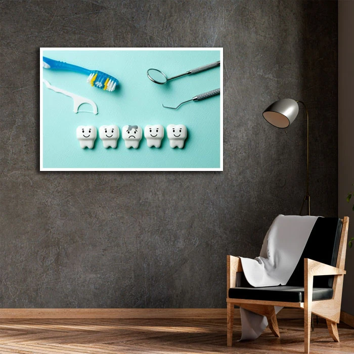 تابلو بکلیت طرح دندانپزشکی مدل W-D2193 فریم سفید