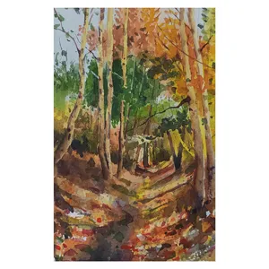 نقاشی آبرنگ طرح پاییز کد 57