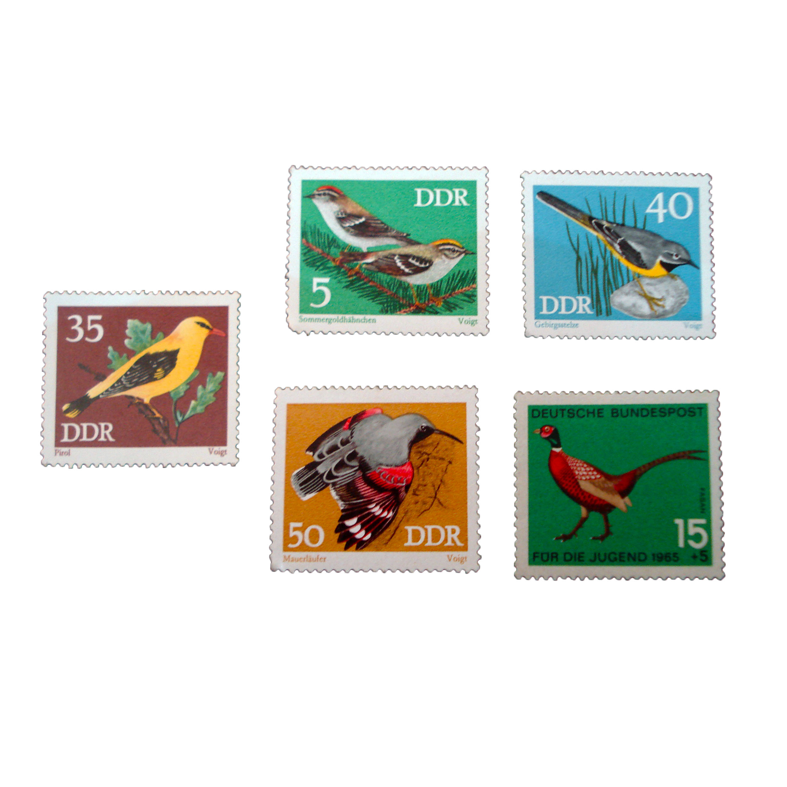 تمبر یادگاری مدل پرنده کد bc-1576 مجموعه 5 عددی