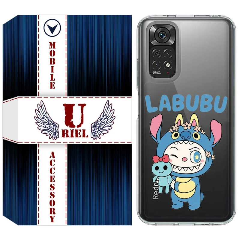 کاور یوریل قاب مدل Clear کد 112 طرح لبوبو Labubu مناسب برای گوشی موبایل شیائومی Redmi Note 11 4G / Note 11S
