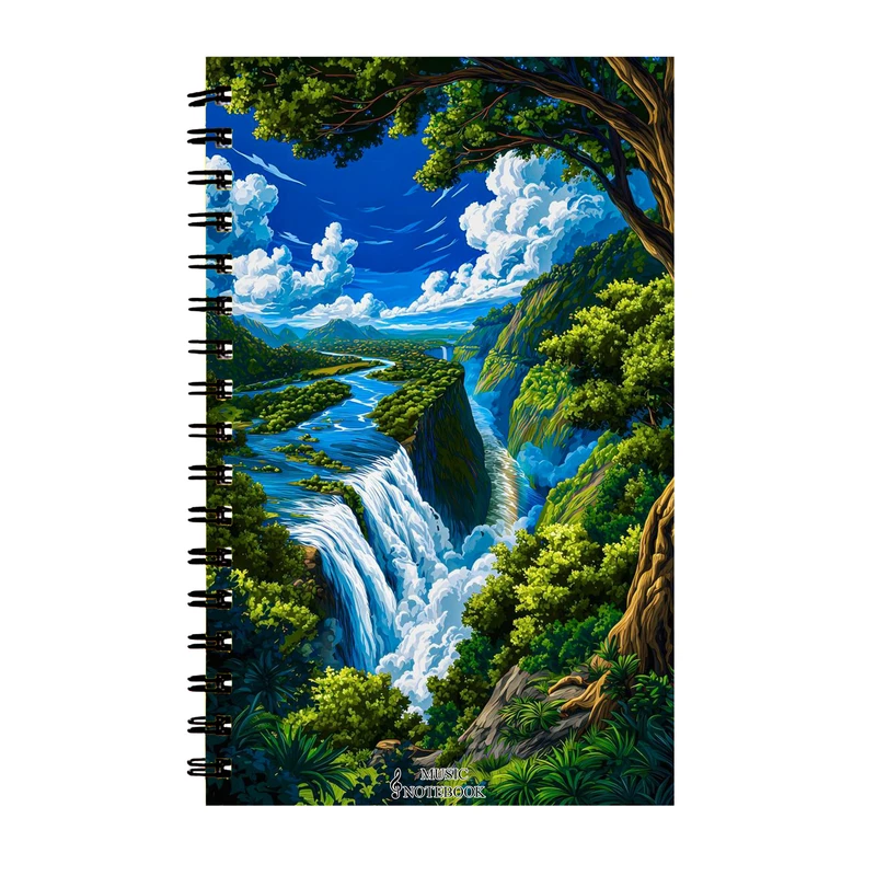 دفتر نت موسیقی 40 برگ مدل طبیعت و ابشار کد 44