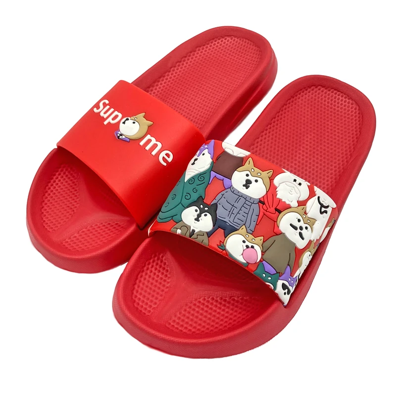 دمپایی  مردانه مدل گرگ طرح SUPME کد MH261 RD