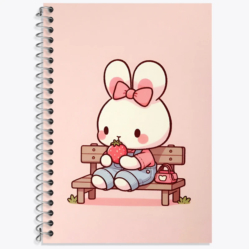 دفتر زبان 50 برگ خندالو مدل سه خط طرح خرگوش کیوت کد N4785