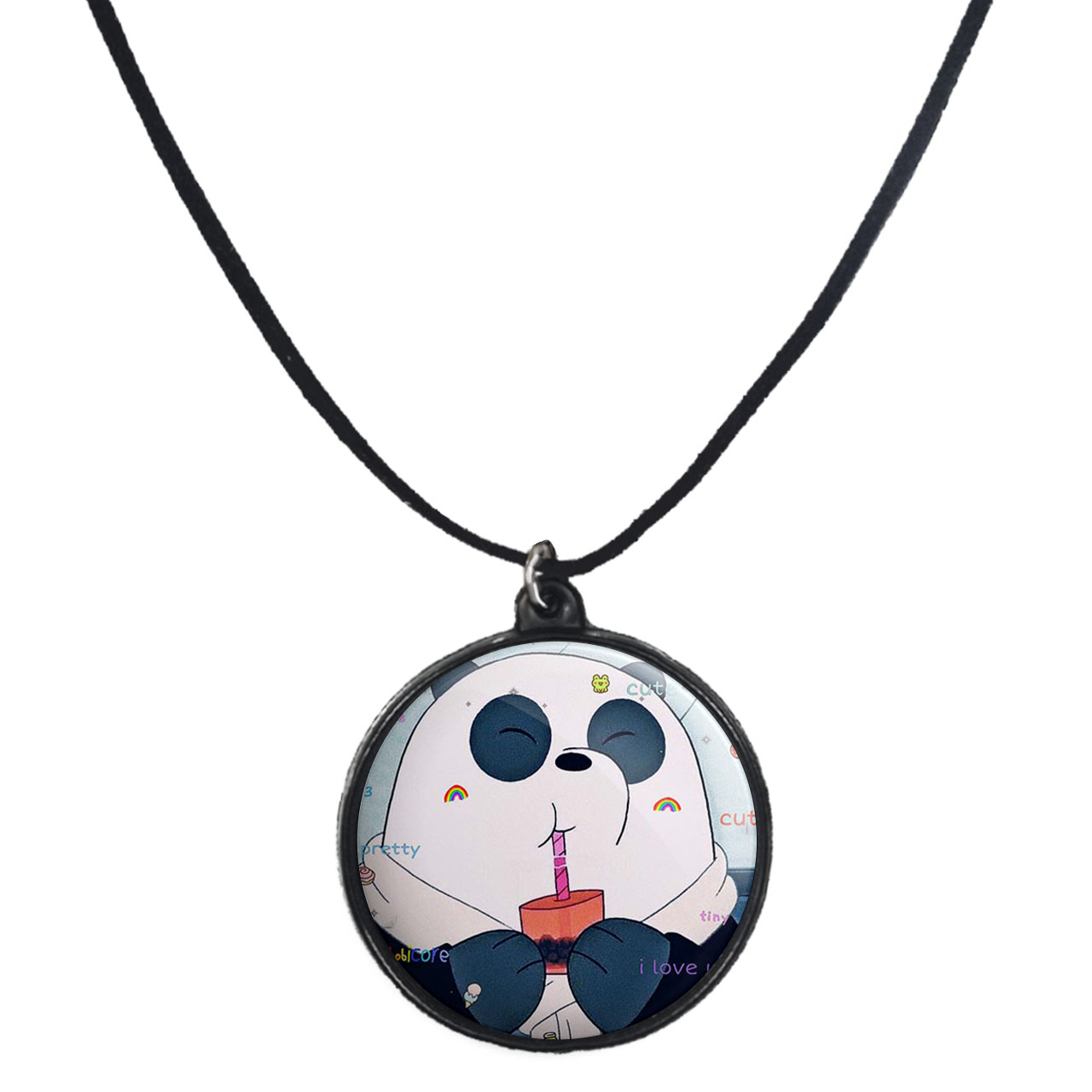 گردنبند پرمانه طرح خرس‌های کله‌فندقی کد pmb.10219 مدل دو طرفه