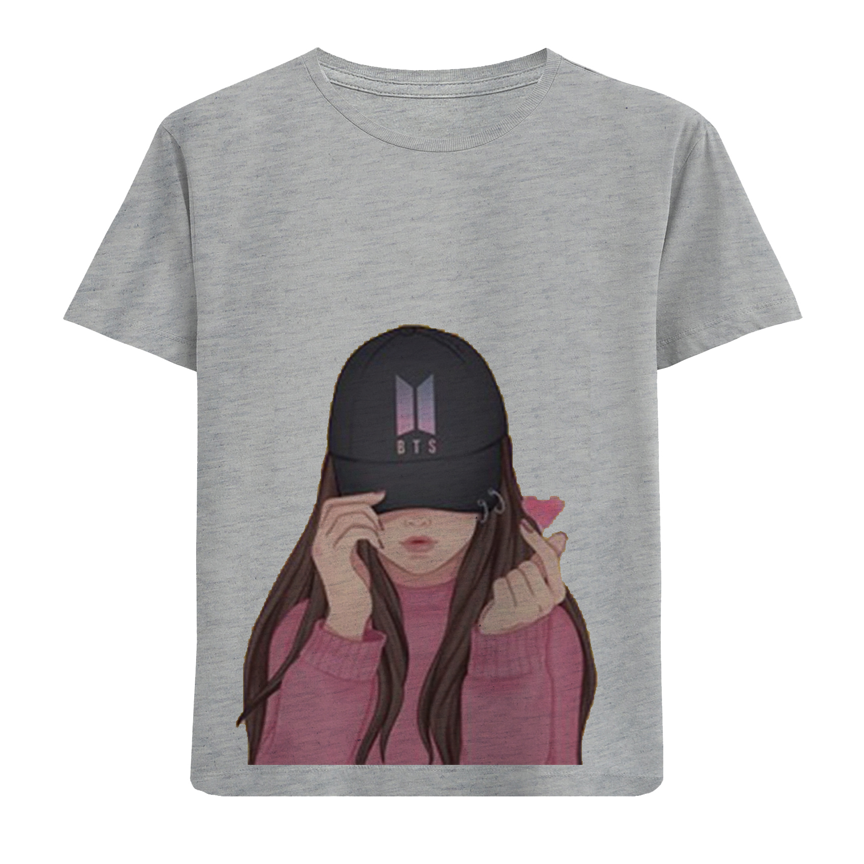 تی شرت آستین کوتاه دخترانه مدل دخترکلاهدار D314