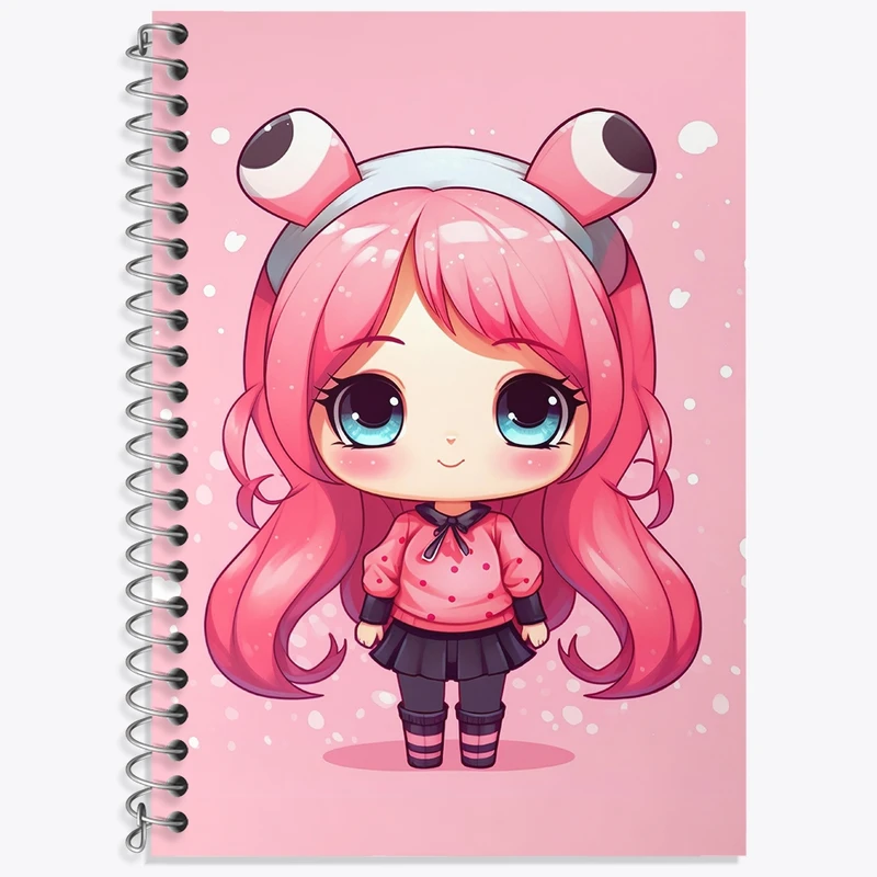 دفتر زبان 50 برگ خندالو مدل سه خط طرح دخترانه (Girlish) کد 36875