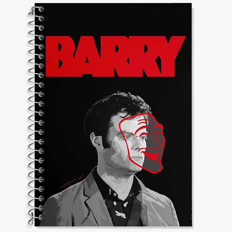 دفتر زبان 50 برگ خندالو مدل سه خط طرح سریال بری Barry کد 29803