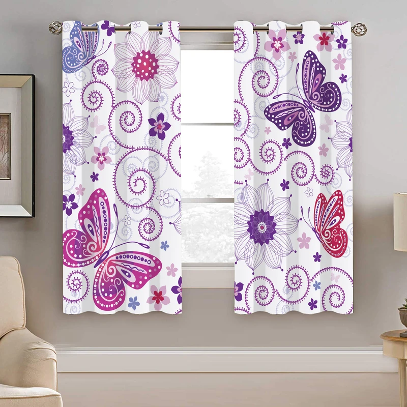 پرده نیروانا طرح پروانه مدل مخمل کد 4285 سایز 140×200 سانتی متر