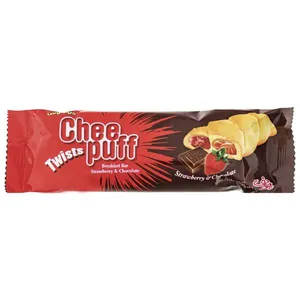 شیرینی مغزدار توت فرنگی و شکلاتی چی پف - 45 گرم بسته 36 عددی