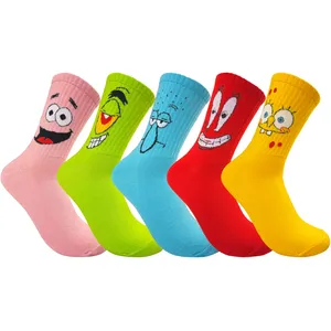 جوراب ساق بلند مدل باب اسفنجی پنبه بسته 5 عددی