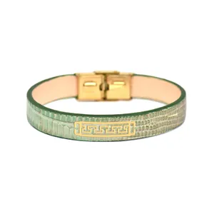 دستبند طلا 18 عیار مردانه فرشته طرح اسلیمی کد UBCHL0002-0025