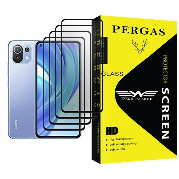 محافظ صفحه نمایش وایلی نایس مدل Pergas Glass MIX004 مناسب برای گوشی موبایل شیائومی Mi 11 Lite بسته چهار عددی