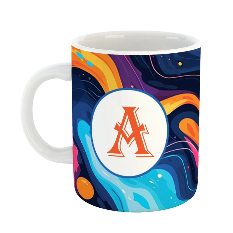 ماگ پادآفرین مدل فانتزی طرح حرف A کد 28