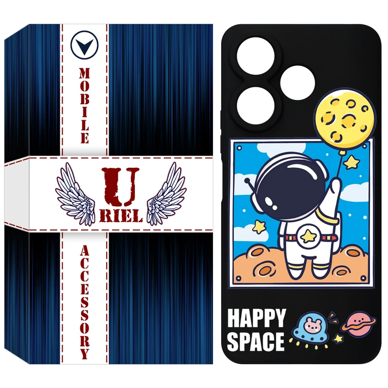 کاور یوریل قاب مدل KSH کد 7 طرح فضانورد مناسب برای گوشی موبایل شیائومی Redmi 13 4G / Redmi 13 5G / Poco M6 4G