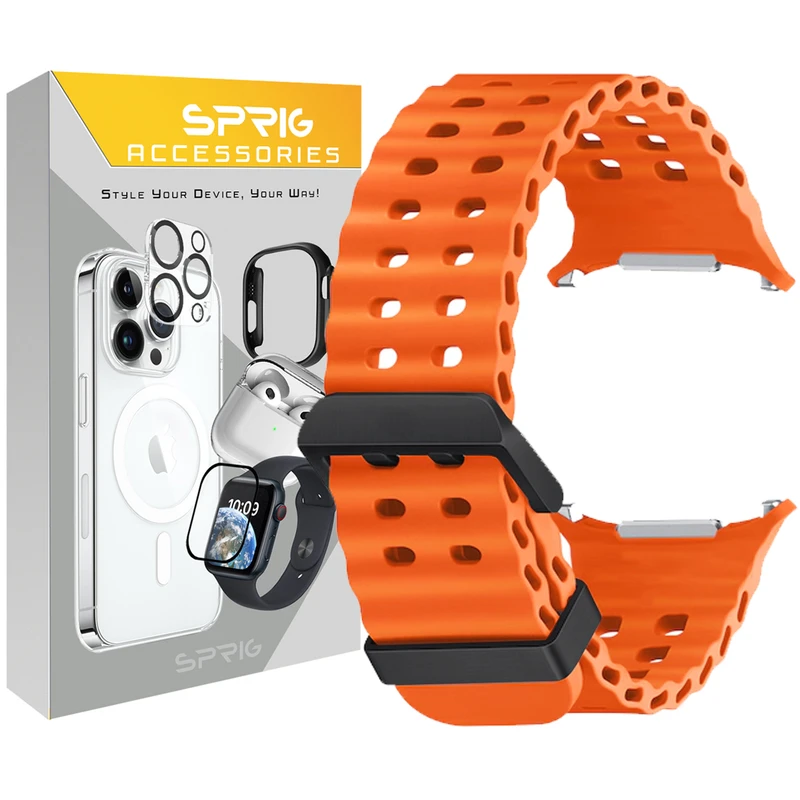 بند اسپریگ مدل Ocean BK Buckle مناسب برای ساعت هوشمند سامسونگ Galaxy Watch Ultra 47mm