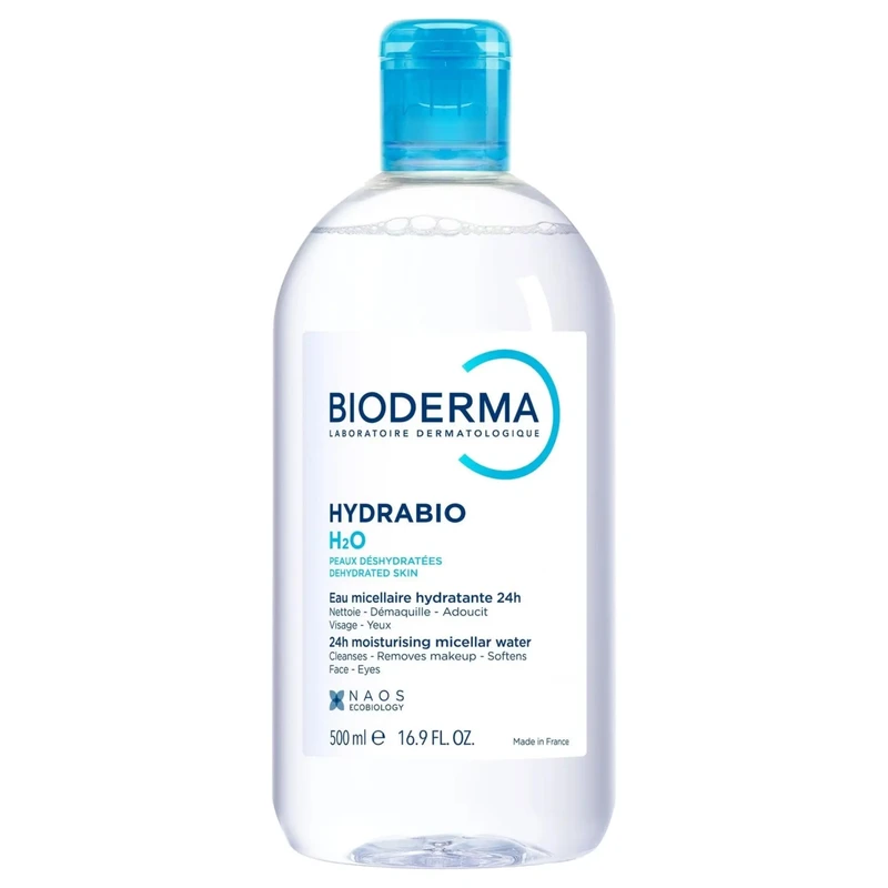 میسلار واتر بایودرما مدل Hydrabio H2O مناسب برای انواع پوست حجم 500 میلی‌لیتر
