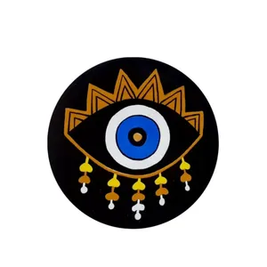 بشقاب دیوارکوب سفالی طرح چشم نظر کد 545