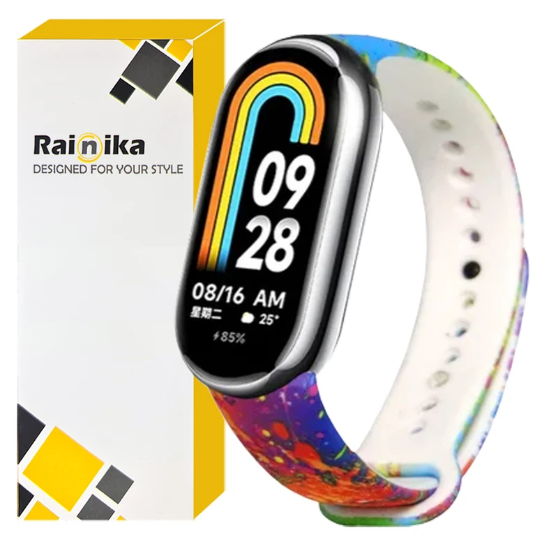 بند رینیکا مدل Full Color Mi 8-9-10 مناسب برای مچ بند هوشمند شیائومی Mi Band 8 / 9 / 10