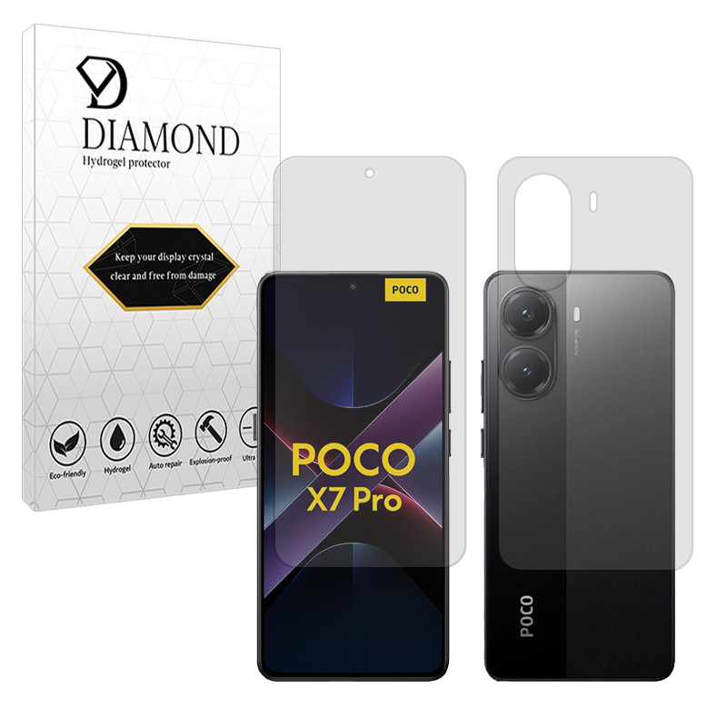 محافظ صفحه نمایش شفاف دیاموند مدل Tough مناسب برای گوشی موبایل شیائومی Poco X7 Pro به همراه محافظ پشت گوشی