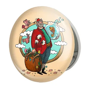 آینه جیبی خندالو طرح نوروز مدل تاشو کد 24588 