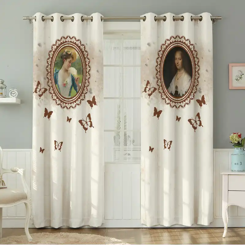 پرده نیروانا طرح سنتی مدل مخمل کد 8460 سایز 140×280 سانتی متر