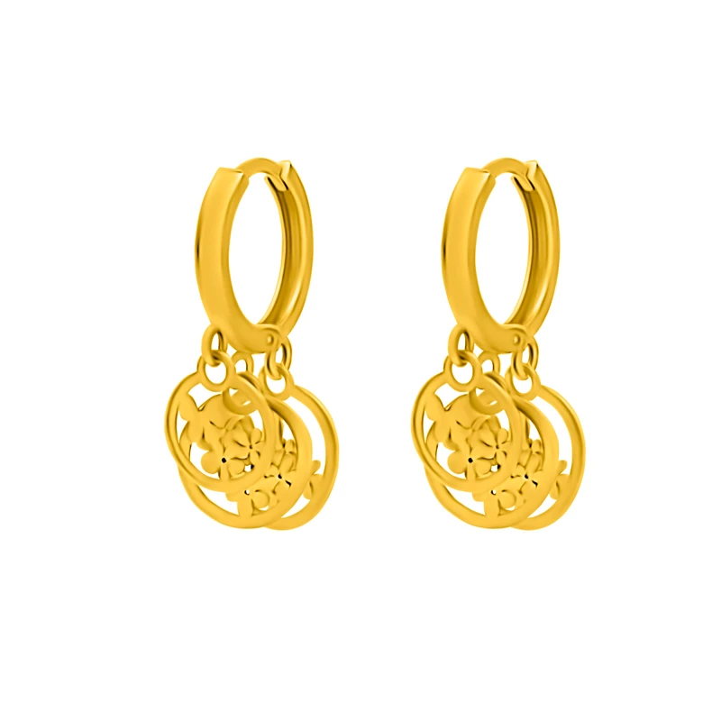 گوشواره حلقه‌ای طلا 18 عیار زنانه اقلیمه مدل ET1555