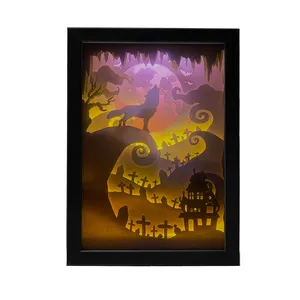 تابلو نوری طرح سه بعدی مدل گرگ کد 1