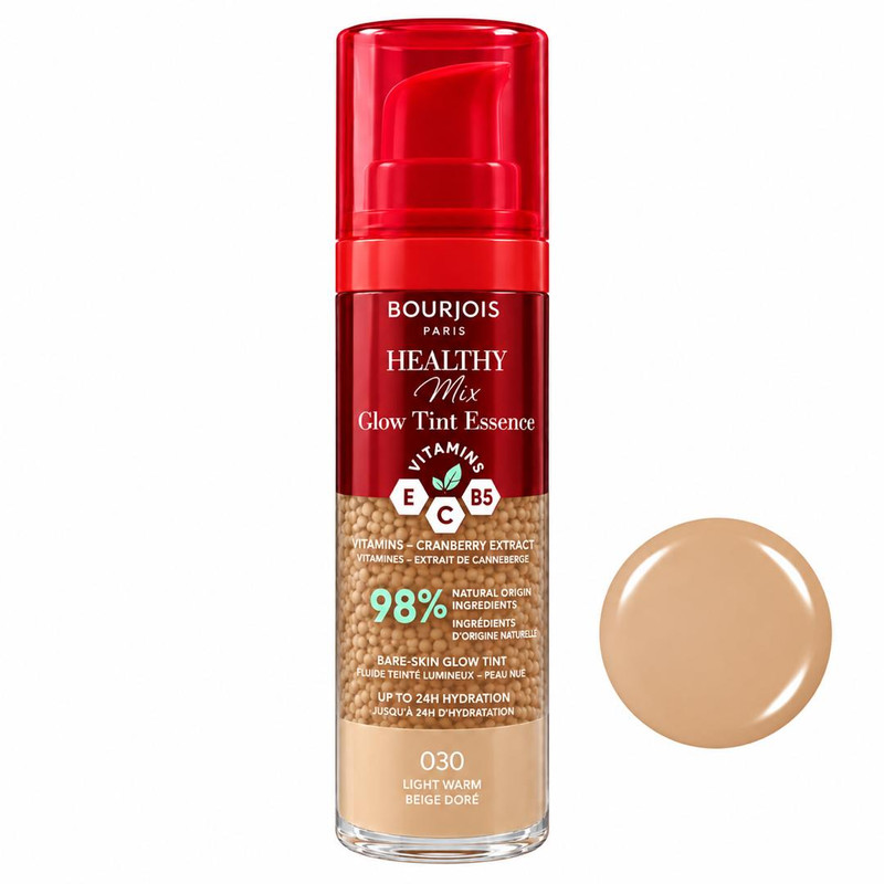 کرم پودر 10 Spf بورژوآ مدل Healthy Mix Glow Tint Essence شماره 30 مناسب برای انواع پوست حجم 30 میلی‌لیتر