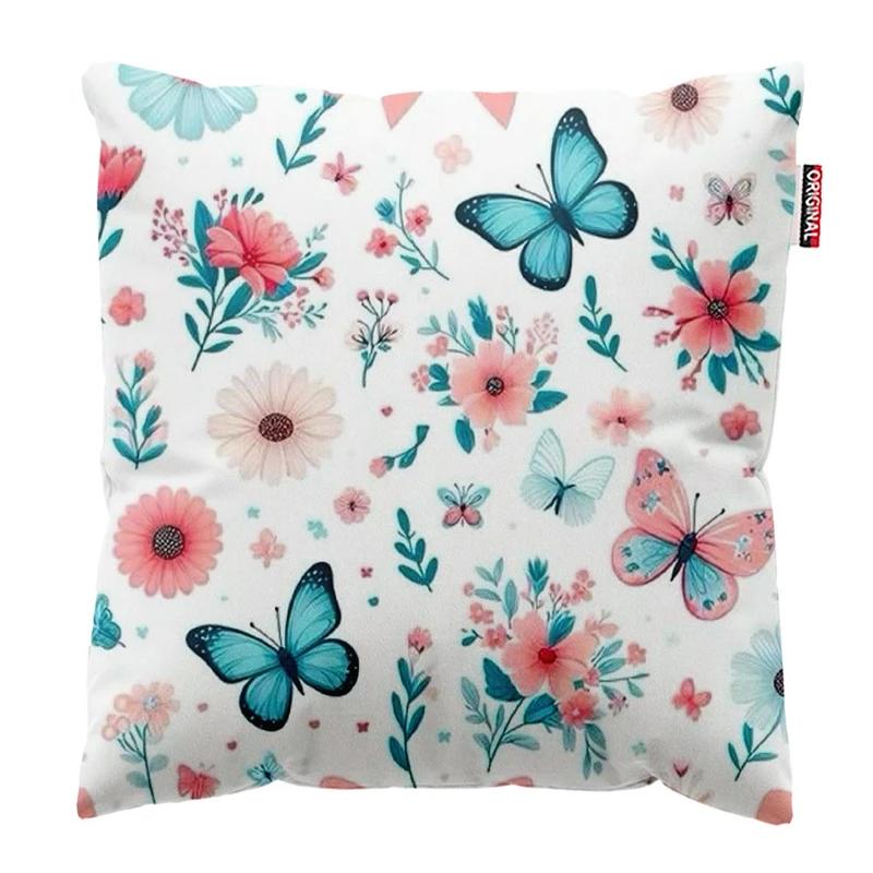   کوسن پاد آفرین طرح پروانه و گل کد 1532 سایز 30*30 سانتی متر