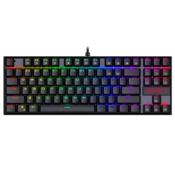  کیبورد گیمینگ ردراگون مدل K552 RGB، سوییچ مکانیکال آبی، Tenkeyless، نورپردازی RGB