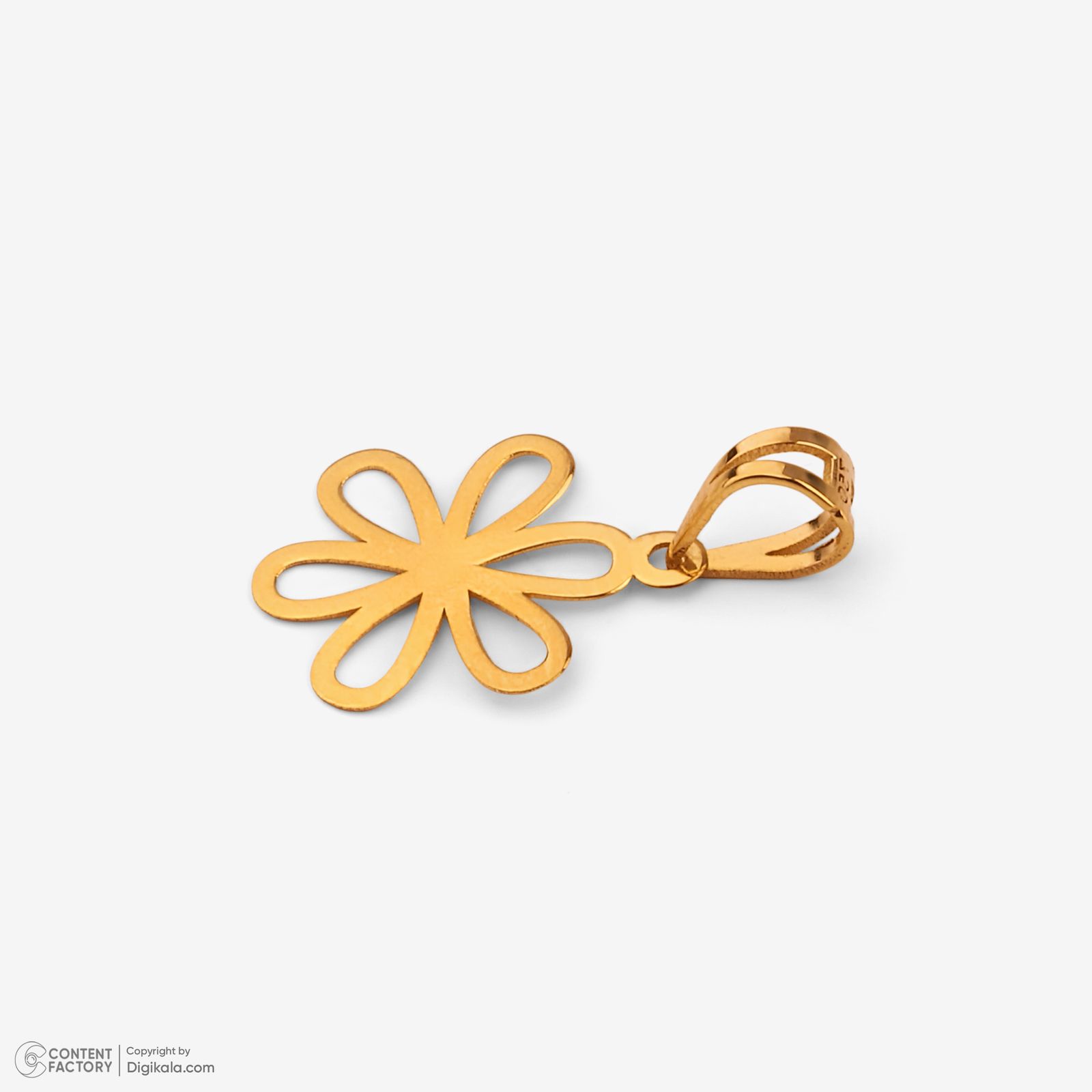 آویز گردنبند طلا 18 عیار زنانه نگین طرح گل -  - 5