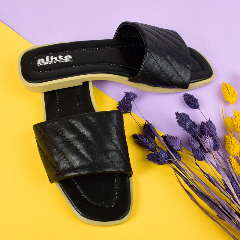 صندل زنانه نیکتا مدل استیچنگ BK.4055