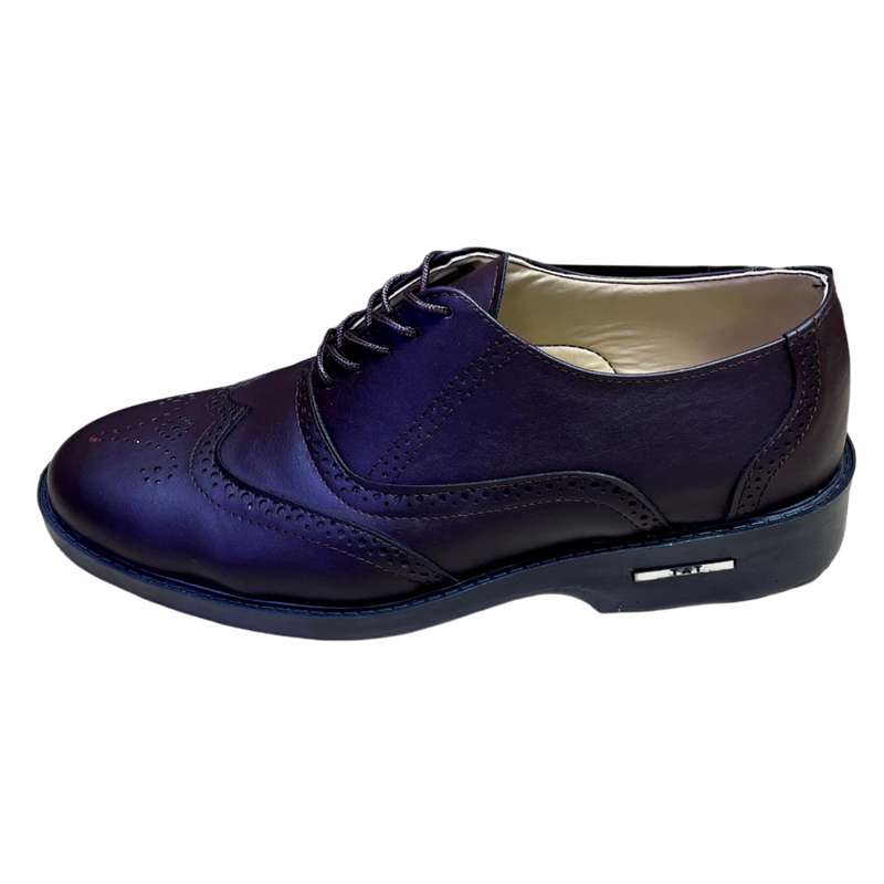 کفش مردانه مدل چرمی مجلسی بندی طبی رنگ قهوه ای