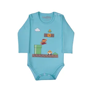 بادی آستین بلند نوزادی مدل ماریو