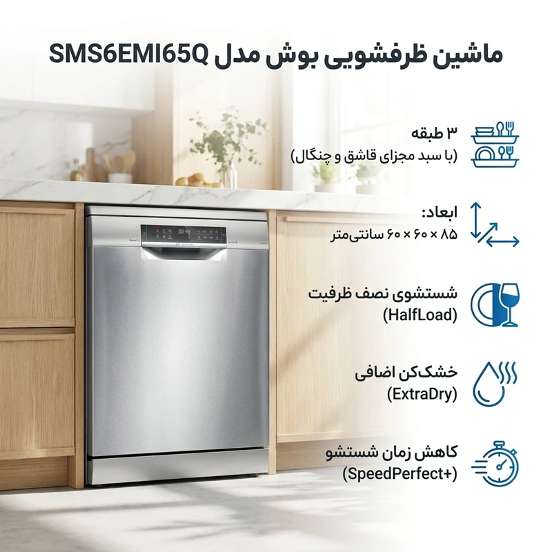 عکس شماره 2 : ماشین ظرفشویی بوش مدل sms6emi65q