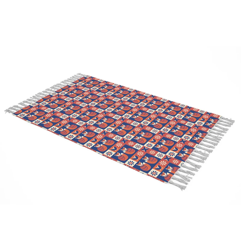 شال مبل طرح روباه سرخ کد Q2SH1039 سایز 100x180 سانتی متر