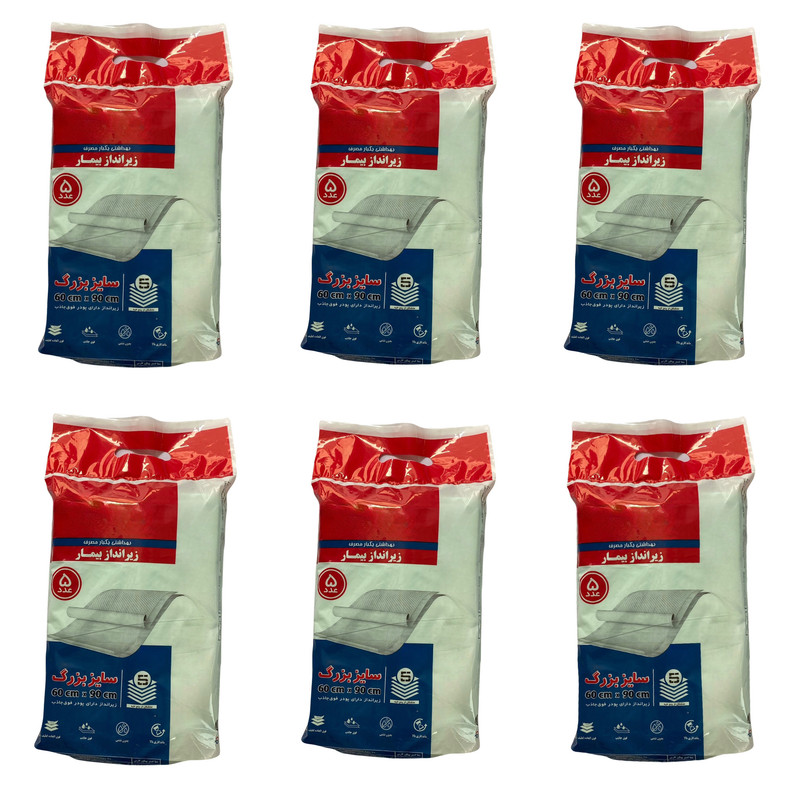 زیر انداز بهداشتی یکبار مصرف بیمار مدل NT06 مجموعه 6 عددی