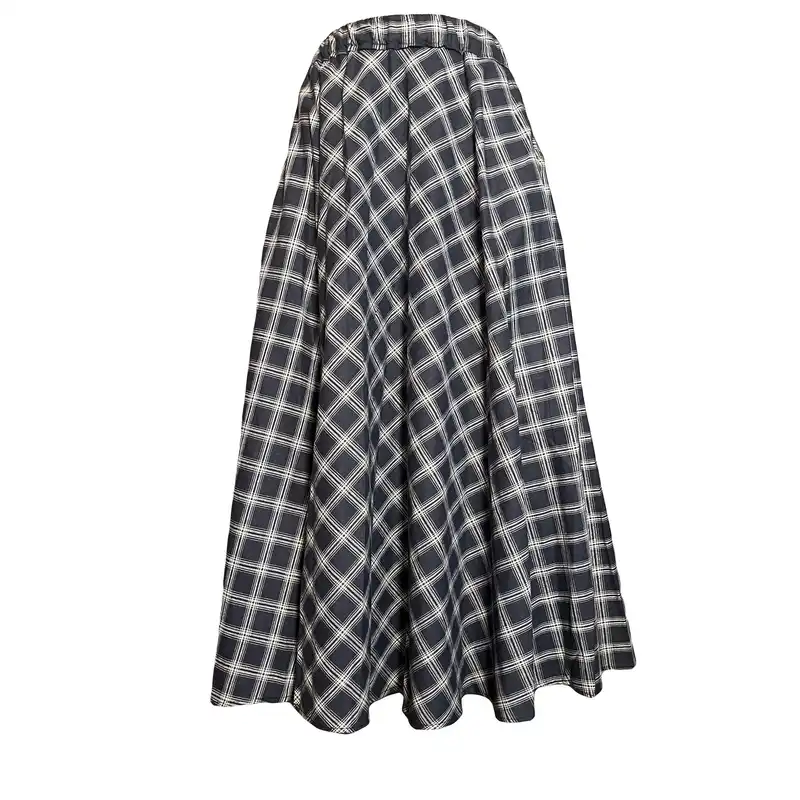 دامن زنانه مدل چهارخانه کتان