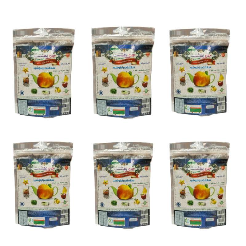 دمنوش میوه ای با طعم لیمو گراس  چای بهشت- 200 گرم مجموعه 6 عددی