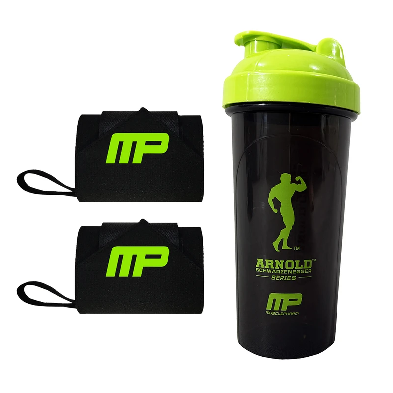 شیکر ورزشی مدل MP85 گنجایش 0.8 لیتر به همراه مچ بند مجموعه 3 عددی